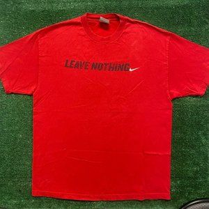 Vintage Y2K Nike Swoosh Shirt Drill Leave Nothing Logo Tee